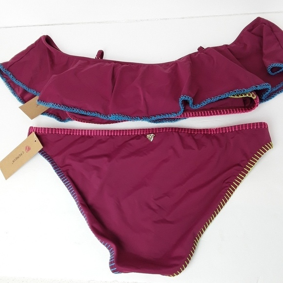 Cremieux | Cold shoulder ruffle top bikini set summer - Picture 7 of 8